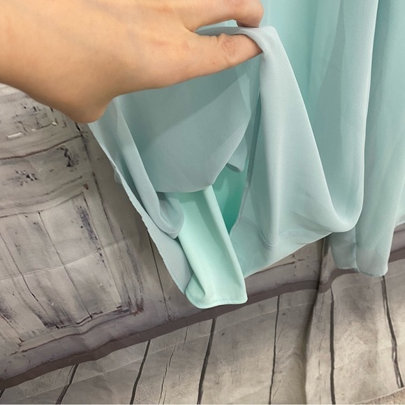 Alex Evenings Size 1X Plus Mint Green Chiffon Overlay Wide Leg Pants Formal NWT - Picture 5 of 9